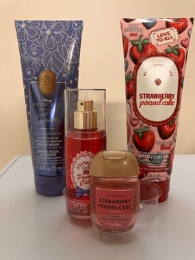 Bath & Body Works Cinderella lotion and Strawberry Pound Cake bundle